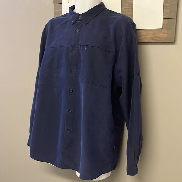 The North Face Men’s Navy Long Sleeve Button Down Modal Blend Shirt- Large - Picture 2 of 15